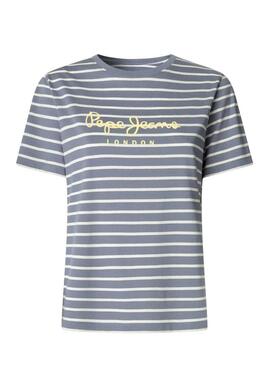 Magliette Pepe Jeans Bilma a righe stampate per donna.