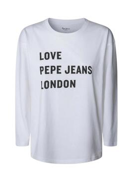 Maglietta Pepe Jeans Blanche a manica lunga bianca per donna
