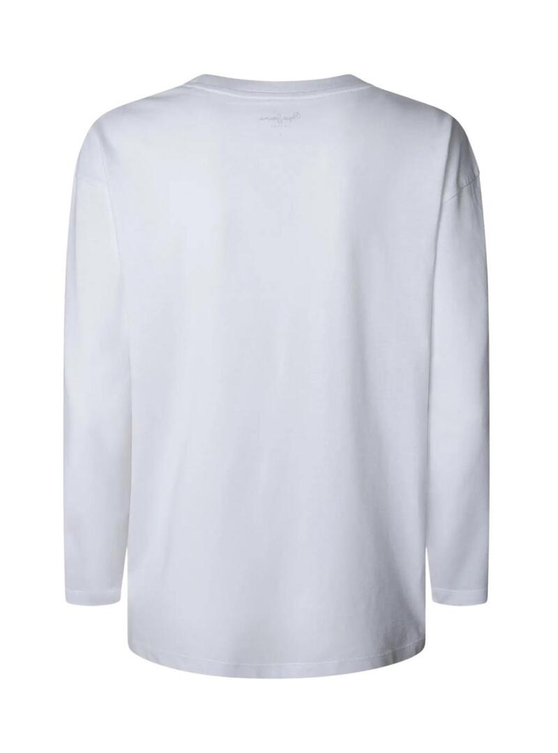 Maglietta Pepe Jeans Blanche a manica lunga bianca per donna