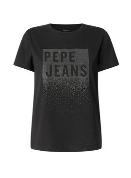 Maglietta Pepe Jeans Bernadette con borchie nera per donna