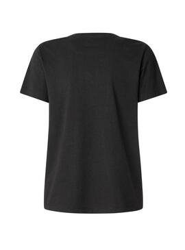 Maglietta Pepe Jeans Bernadette con borchie nera per donna