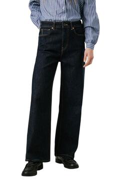 Pantaloni in denim Pepe Jeans Lexa a gamba dritta lavaggio scuro per donna.