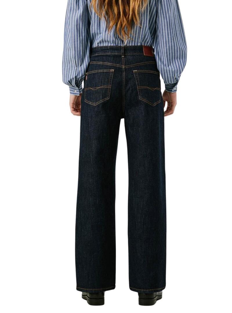 Pantaloni in denim Pepe Jeans Lexa a gamba dritta lavaggio scuro per donna.