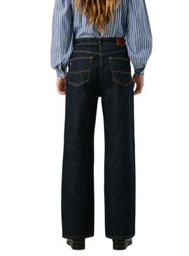 Pantaloni in denim Pepe Jeans Lexa a gamba dritta lavaggio scuro per donna.