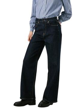Pantaloni in denim Pepe Jeans Lexa a gamba dritta lavaggio scuro per donna.