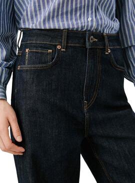 Pantaloni in denim Pepe Jeans Lexa a gamba dritta lavaggio scuro per donna.
