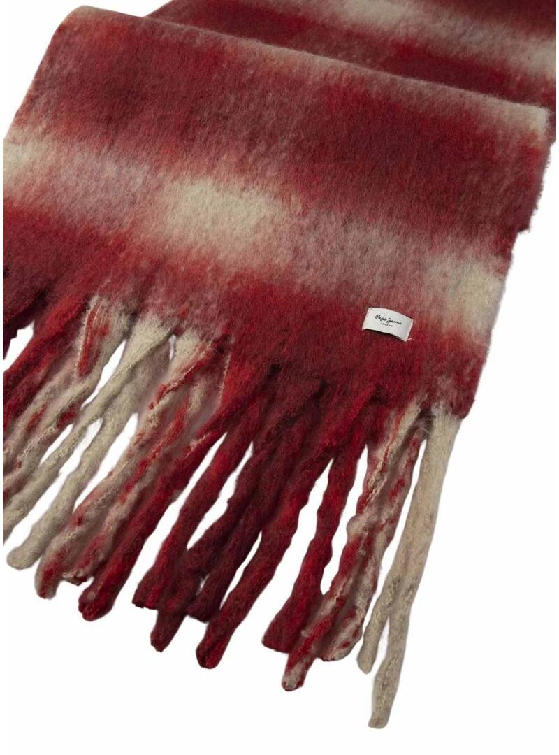 Sciarpa Pepe Jeans Fabiola a scacchi bordeaux per donna