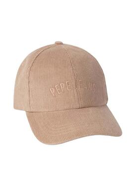 Cappello Pepe Jeans Fancy di velluto a coste rosa per donna