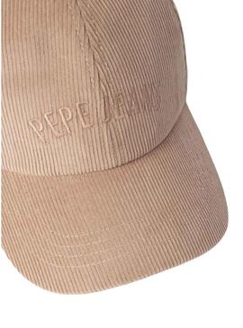 Cappello Pepe Jeans Fancy di velluto a coste rosa per donna