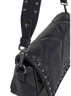 Borsa Pepe Jeans Gemma trapuntata nera con borchie per donna