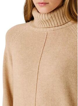 Abito Pepe Jeans Carola color cammello in maglia per donna.