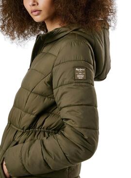 Piumino Pepe Jeans Sally lungo verde per donna