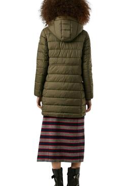 Piumino Pepe Jeans Sally lungo verde per donna