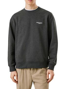 Felpa Pepe Jeans Terry grigia con collo rotondo per uomo