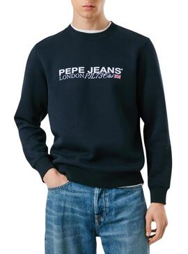 Felpa Pepe Jeans Matthew girocollo blu navy per uomo