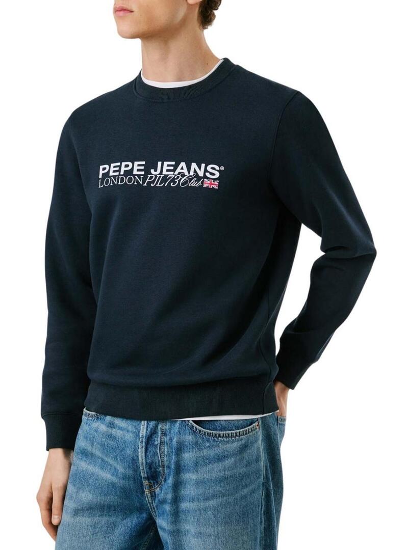 Felpa Pepe Jeans Matthew girocollo blu navy per uomo