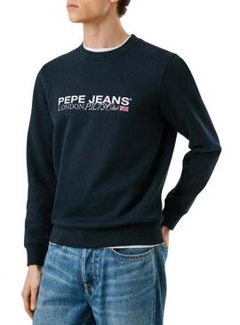 Felpa Pepe Jeans Matthew girocollo blu navy per uomo