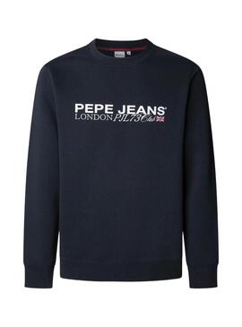 Felpa Pepe Jeans Matthew girocollo blu navy per uomo