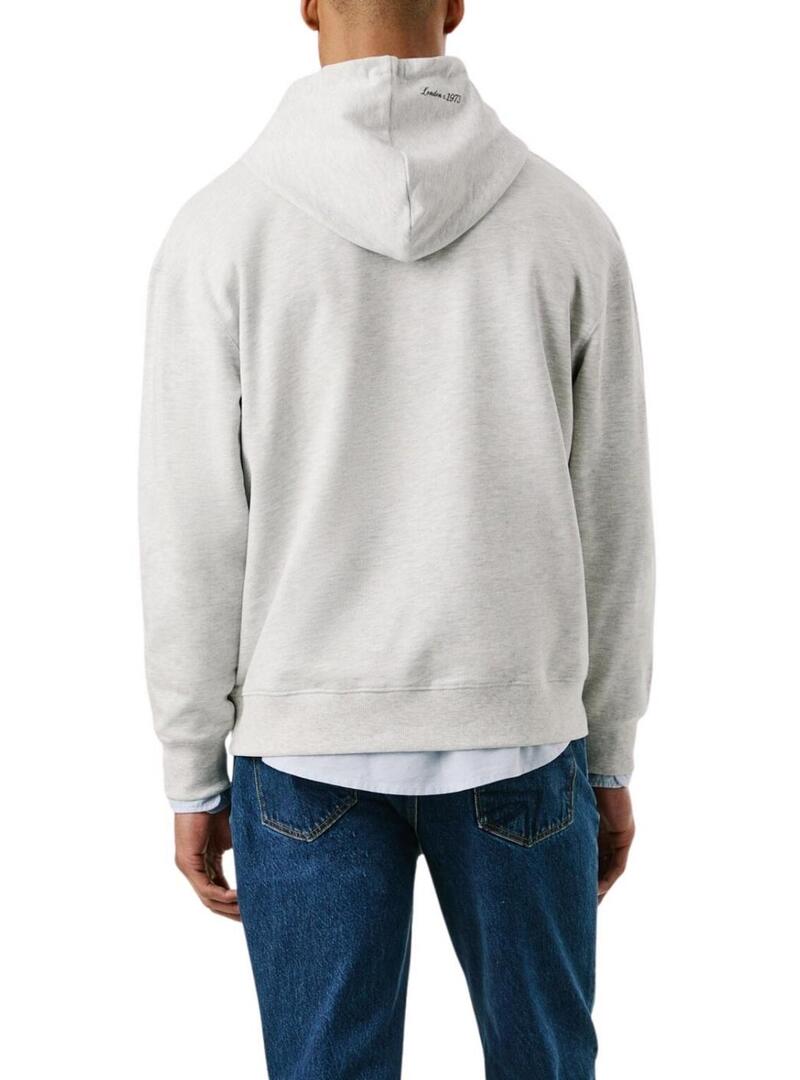 Felpa Pepe Jeans Mason con cappuccio grigia per uomo