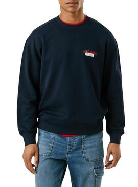 Felpa Pepe Jeans Mason girocollo blu marino per uomo