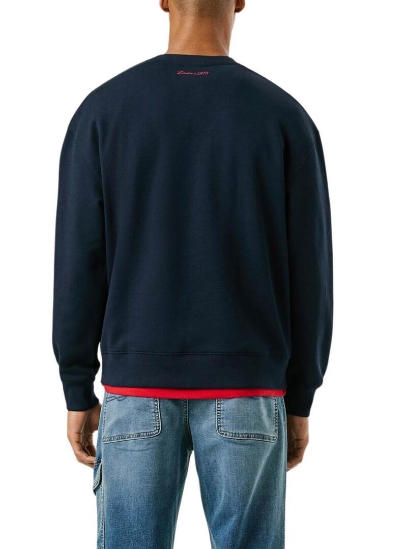 Felpa Pepe Jeans Mason girocollo blu marino per uomo