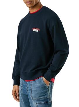 Felpa Pepe Jeans Mason girocollo blu marino per uomo
