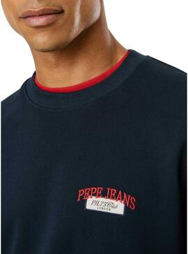 Felpa Pepe Jeans Mason girocollo blu marino per uomo
