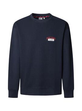 Felpa Pepe Jeans Mason girocollo blu marino per uomo