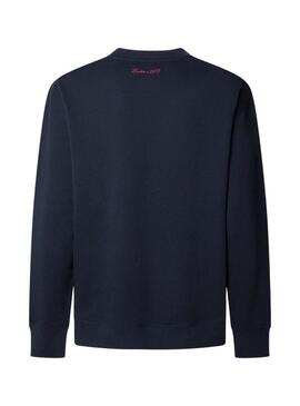 Felpa Pepe Jeans Mason girocollo blu marino per uomo