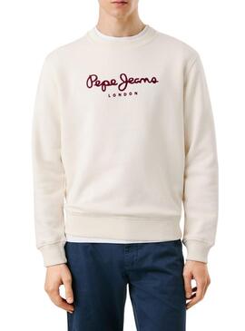 Felpa Pepe Jeans Plain Crew beige per uomo