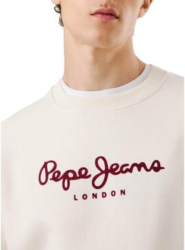 Felpa Pepe Jeans Plain Crew beige per uomo