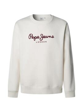 Felpa Pepe Jeans Plain Crew beige per uomo