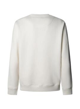 Felpa Pepe Jeans Plain Crew beige per uomo