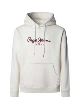 Felpa Pepe Jeans Macbeth con cappuccio e logo beige per uomo