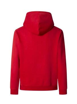 Felpa Pepe Jeans Macbeth con cappuccio e logo rosso per uomo.