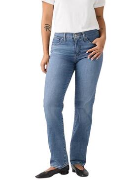 Pantaloni in denim Levis 314 Shaping Straight blu per donna