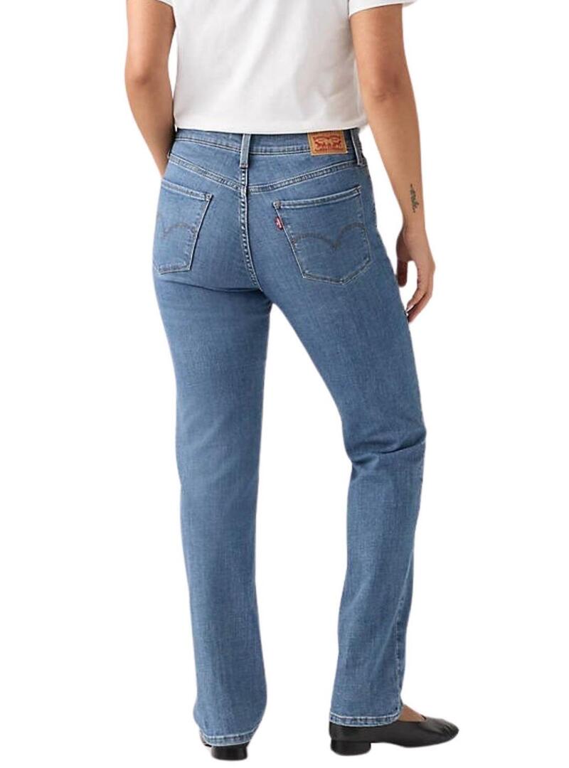 Pantaloni in denim Levis 314 Shaping Straight blu per donna