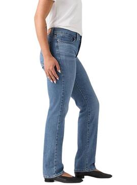 Pantaloni in denim Levis 314 Shaping Straight blu per donna