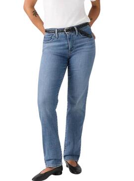 Pantaloni in denim Levis 314 Shaping Straight blu per donna