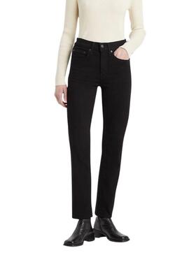 Pantaloni di jeans Levis 724 High Rise Straight neri per donna