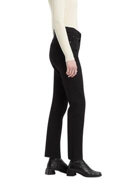 Pantaloni di jeans Levis 724 High Rise Straight neri per donna