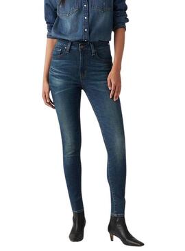 Pantaloni in denim Levis 721 Skinny High Rise Miles blu per donna.