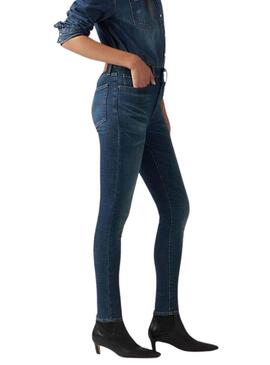 Pantaloni in denim Levis 721 Skinny High Rise Miles blu per donna.