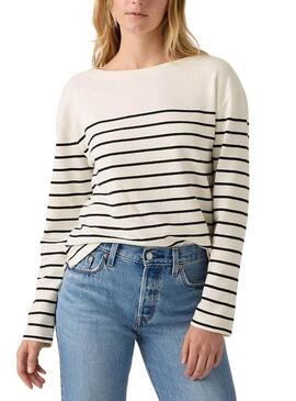 Maglia a righe beige Levis Marin per donna