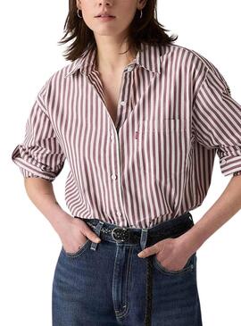 Camicia Levis Harlie Boyfriend a righe stampata per donna