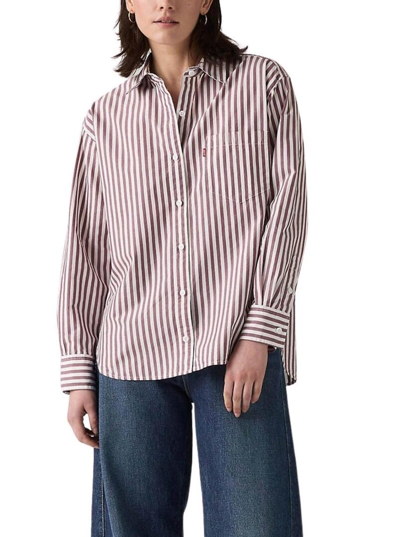 Camicia Levis Harlie Boyfriend a righe stampata per donna