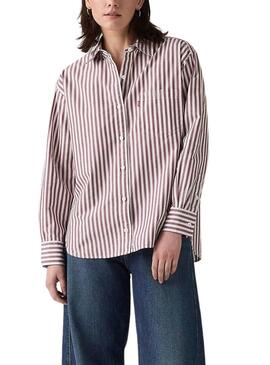 Camicia Levis Harlie Boyfriend a righe stampata per donna