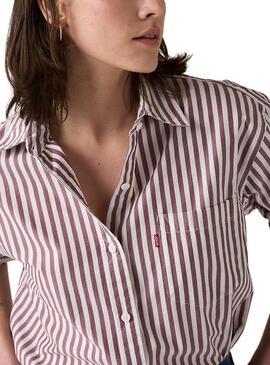 Camicia Levis Harlie Boyfriend a righe stampata per donna