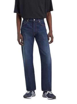 Pantaloni in denim Levis 555 Relaxed Straight blu per uomo
