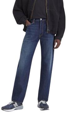 Pantaloni in denim Levis 555 Relaxed Straight blu per uomo